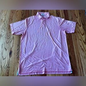 Peter Millar Heathered Light Pink Polo. Wexford Golf Logo - Large